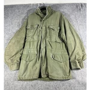 VTG 60s US Army M65 Field Jacket Mens Medium Olive Drab Green Military Gorpcore